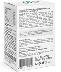 Optimeal Puppy Grain-Free Chicken & Beef Recipe Tender Morsels In Savory Sauce Recipe Wet Dog Food, 3-oz pouch, case of 24 slide 2 of 6