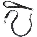 Mighty Paw Hands Free Nylon Bungee Dog Leash Set, Black, 36-in