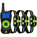 GroovyPets Three-Dog Kit 800 Yard Waterproof Long-Life Rechargable Remote Dog Training Shock Collar System