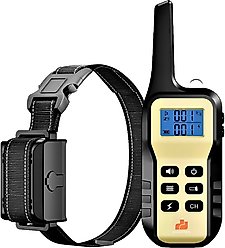 GroovyPets One Dog Set 1100 Yard Auto Anti Bark, Humane Beep, Vibration, Static Shock Waterproof Rechargeable Dog Training Shock Collar System