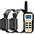 GROOVYPETS Two-Dog Set 1100 Yard Auto Anti Bark, Humane Beep, Vibration, Static Shock Waterproof Rechargeable Dog Training Shock Collar System