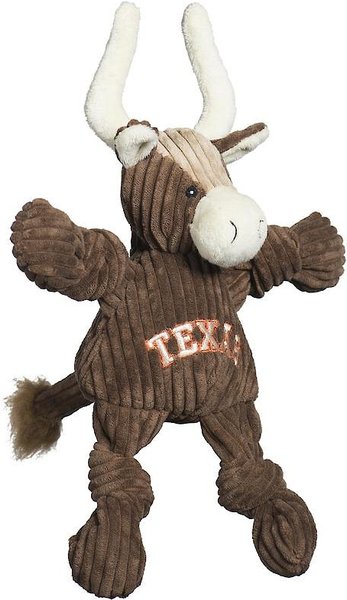 HuggleHounds Texas Longhorn Knottie Tough Squeaky Plush Dog Toy, Brown, Small  slide 1 of 5