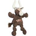 HuggleHounds Texas Longhorn Knottie Tough Squeaky Plush Dog Toy, Brown, Small 