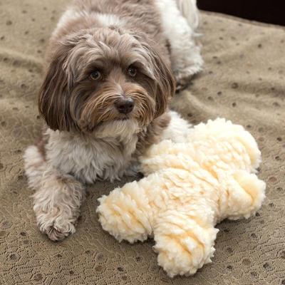 Show full view: HuggleHounds HuggleFleece Man Tough-Chewer Plush Dog Toy, Medium, Natural slide 2 of 5