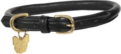 Digby & Fox Rolled Leather Dog Collar, Black, Small