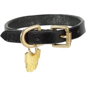 Digby & Fox Flat Leather Dog Collar, Black, XXX-Small