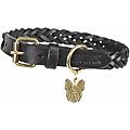 Digby & Fox Plaited Dog Collar, Black, X-Small