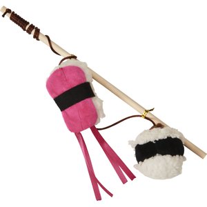 Cosmo Furbabies Sushi Wand Cat Toy, Salmon & Roll, 12-in
