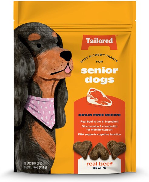 Tailored Senior Real Beef Recipe Grain-Free Dog Treats, 16-oz bag slide 1 of 6