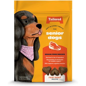 Tailored Senior Real Beef Recipe Grain-Free Dog Treats, 16-oz bag