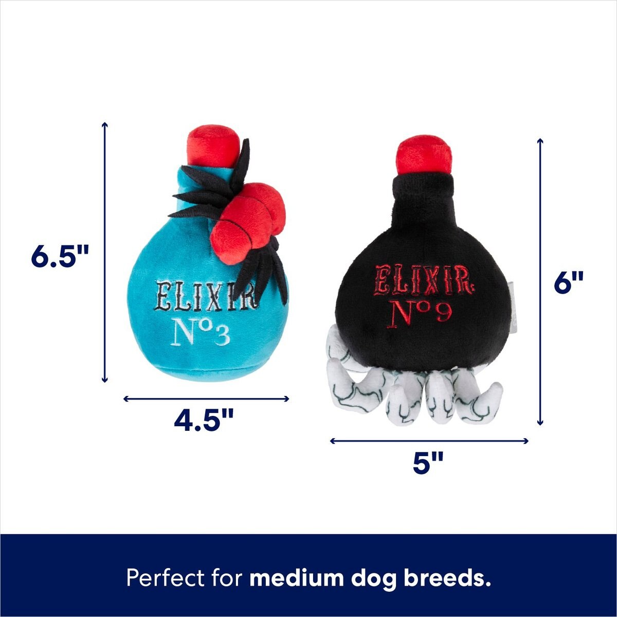 Frisco Halloween Elixirs Plush Squeaky Dog Toy