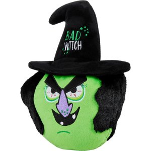 Frisco Halloween Bad Witch Round Plush Squeaky Dog Toy, Medium/Large