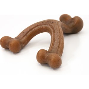 Nylabone Gourmet Style Strong Chew Wishbone Bacon Dog Toy, Brown, Large