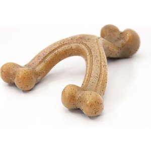 Nylabone Gourmet Style Strong Chew Wishbone Chicken Dog Toy, Brown, Large/Giant