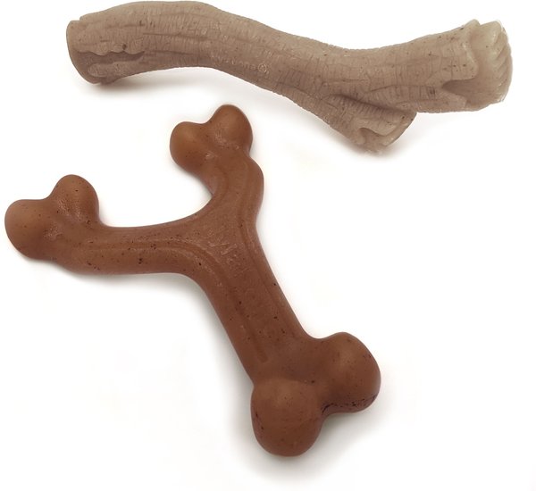 Nylabone Gourmet Style Bundle Bacon & Peanut Butter Flavored Chew Dog Toy,  2 count, Large slide 1 of 11