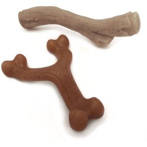 Nylabone Gourmet Style Bundle Bacon & Peanut Butter Flavored Chew Dog Toy,  2 count, Large