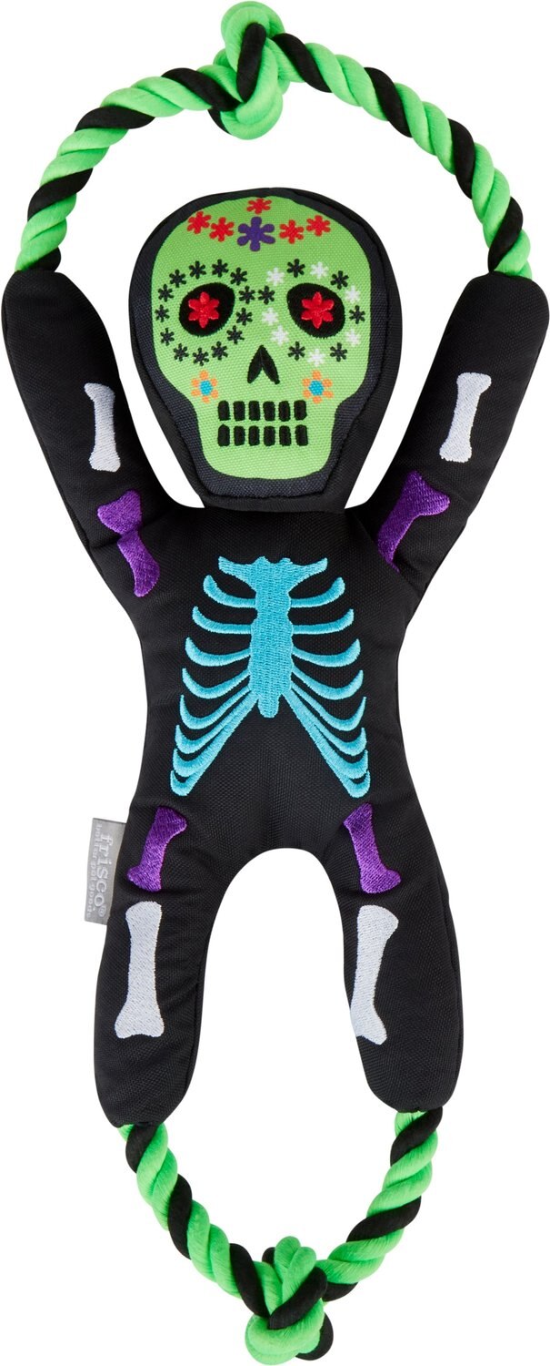 Frisco Zombie Plush with Rope Squeaky Dog Toy
