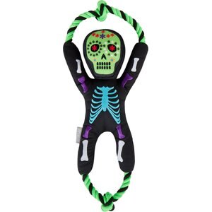 Frisco Halloween Day of the Dead Plush with Rope Squeaky Dog Toy