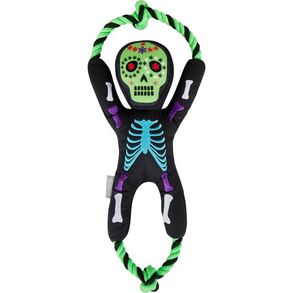 Frisco Zombie Boy Plush with Rope Squeaky Dog Toy