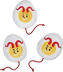 Frisco Halloween Haunted Deviled Eggs Plush Cat Toy with Catnip, 3 count