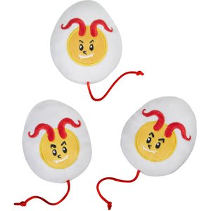 Frisco Halloween Haunted Deviled Eggs Plush Cat Toy with Catnip, 3 count