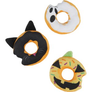 Frisco Halloween Haunted Donuts Plush Cat Toy with Catnip, 3 count