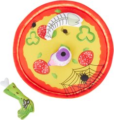 Frisco Halloween Spooky Pizza Interactive Plush Cat Toy with Catnip, 4 count
