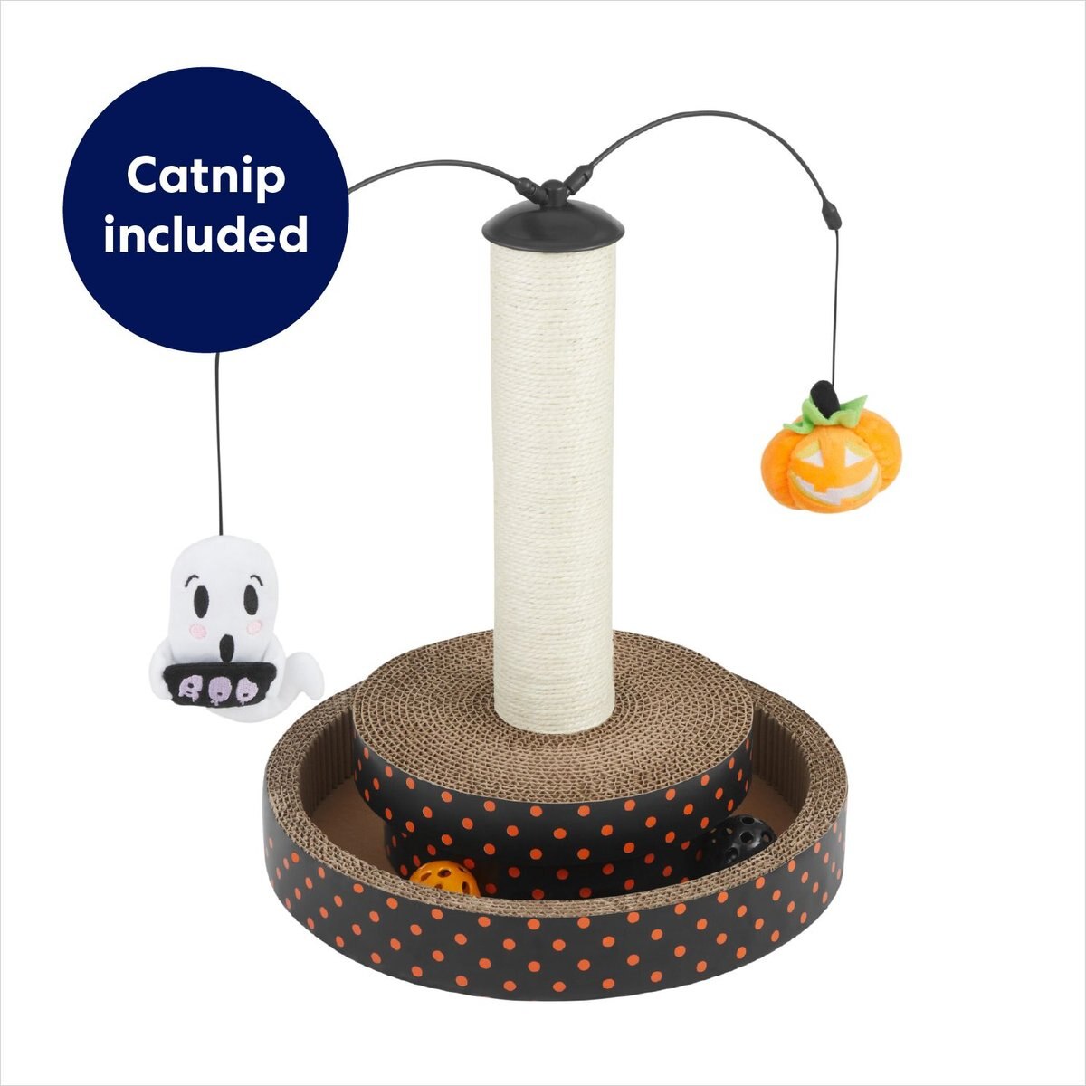 Frisco Halloween Ghost Swirl Scratcher Cat Toy with Catnip