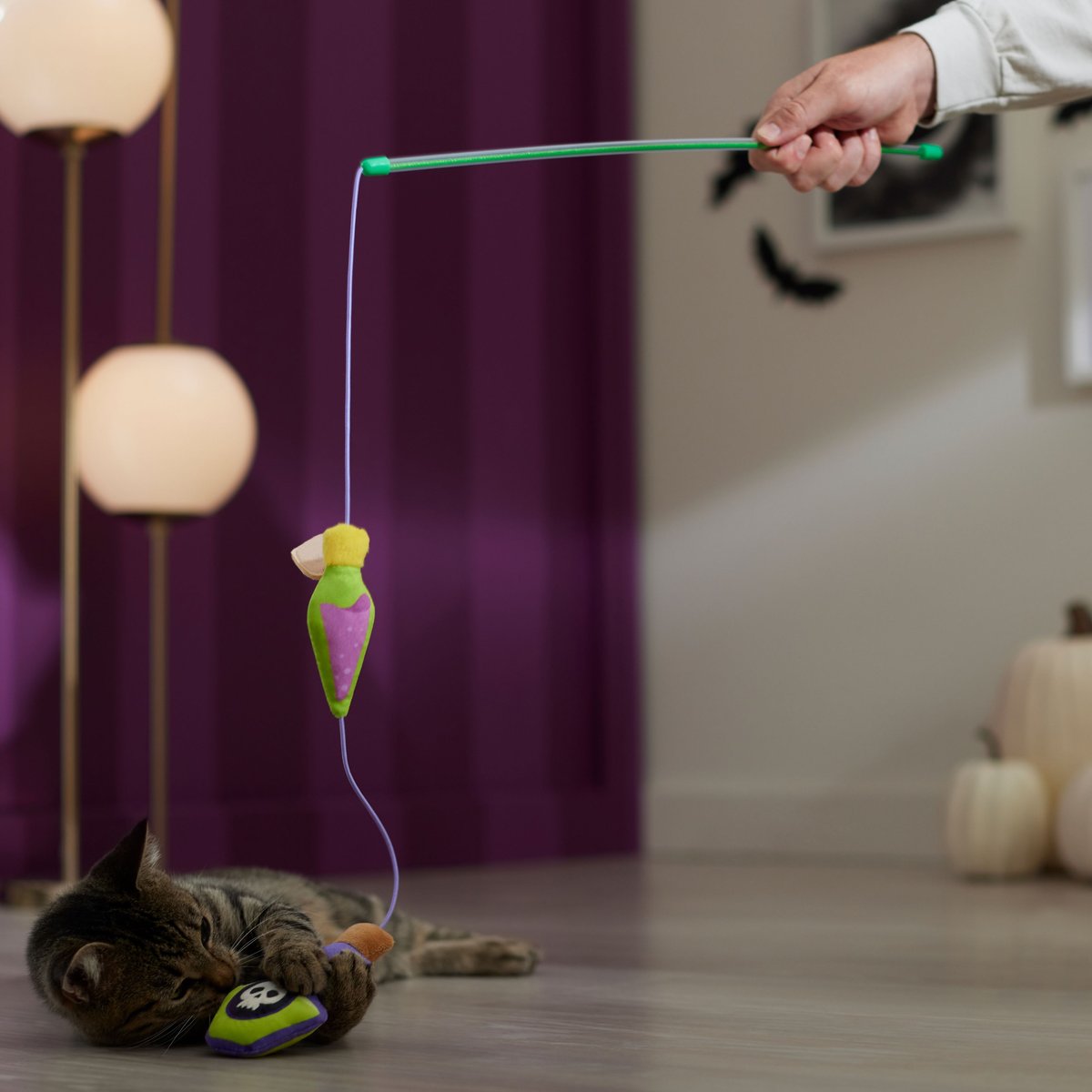 Frisco Halloween Moon Teaser Cat Toy with Catnip