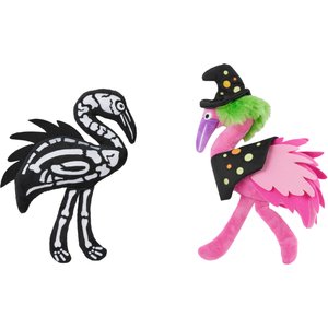 Frisco Halloween Flamingo Plush Squeaky Dog Toy, Medium/Large, 2 count