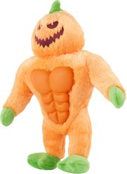 Frisco Halloween Pumpkin Muscle Plush Squeaky Dog Toy, Medium/Large