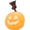 Frisco Halloween Pumpkin Round Plush with Rope Squeaky Dog Toy, Medium