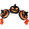 Frisco Halloween Pumpkins Plush with Rope Squeaky Dog Toy, Large/X-Large