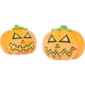 Frisco Halloween Scary Jack-O-Lantern Plush Squeaky Dog Toy, Medium, 2 count