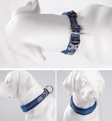 Show full view: Chai's Choice Premium Dog Collar, Royal Blue & Gray, Large slide 3 of 8