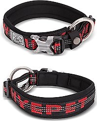 Chai's Choice Premium Dog Collar, Black & Red, Large