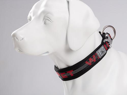 Show full view: Chai's Choice Premium Dog Collar, Black & Red, Large slide 2 of 8