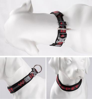 Show full view: Chai's Choice Premium Dog Collar, Black & Red, Large slide 3 of 8