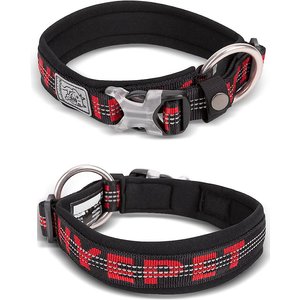 Chai's Choice Premium Dog Collar, Black & Red, X-Large