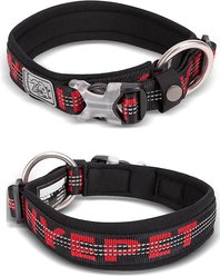 Chai's Choice Premium Dog Collar, Black & Red, X-Small