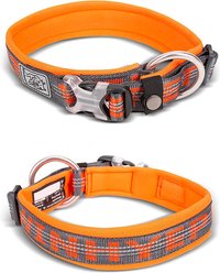 Chai's Choice Premium Dog Collar, Orange & Gray, Large