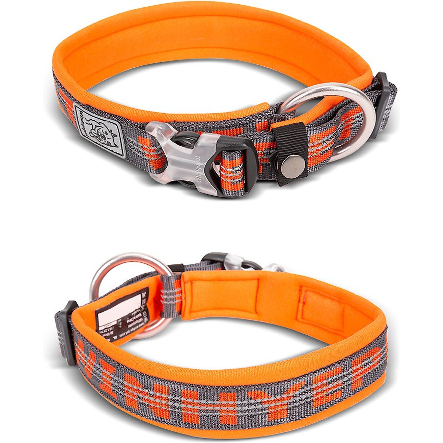 Chai's Choice Chai's Choice Premium Dog Collar, Orange & Gray, Medium