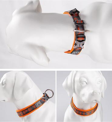 Show full view: Chai's Choice Premium Dog Collar, Orange & Gray, Medium slide 3 of 8