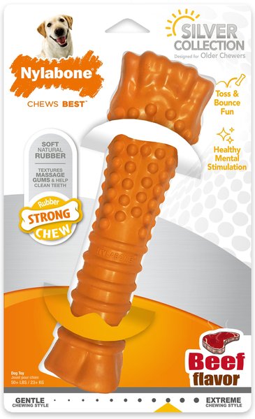 Nylabone Strong Chew Rubber Senior Beef Flavor Dog Chew Toy, X-Large slide 1 of 9