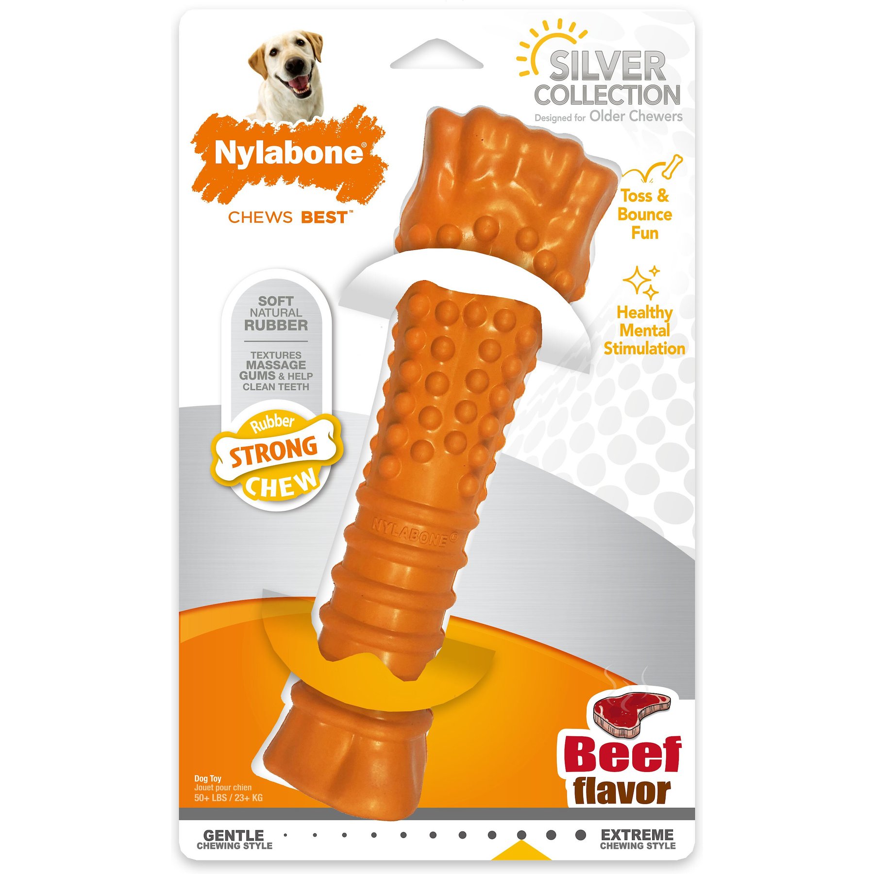 Silver Collection Flexi Chew X-Bone Chew Toy for Senior Dogs