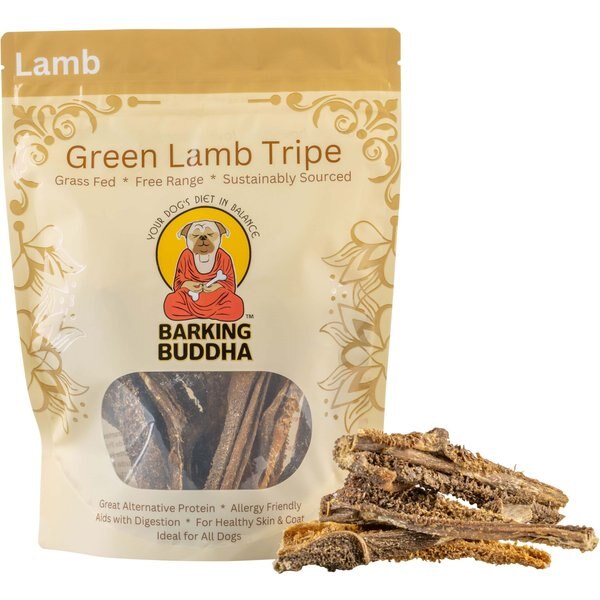Barking Buddha Green Lamb Tripe Dog Treats, 6-oz bag
