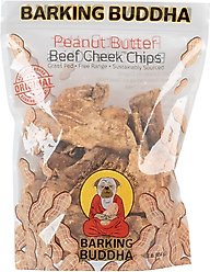 Barking Buddha Peanut Butter Beef Cheek Chips Value Bag Dog Treats, 1-lb bag