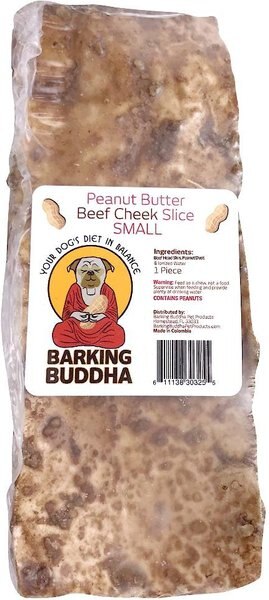 Barking Buddha Peanut Butter Beef Cheek Slice Dog Treats, 5-6-in slide 1 of 2