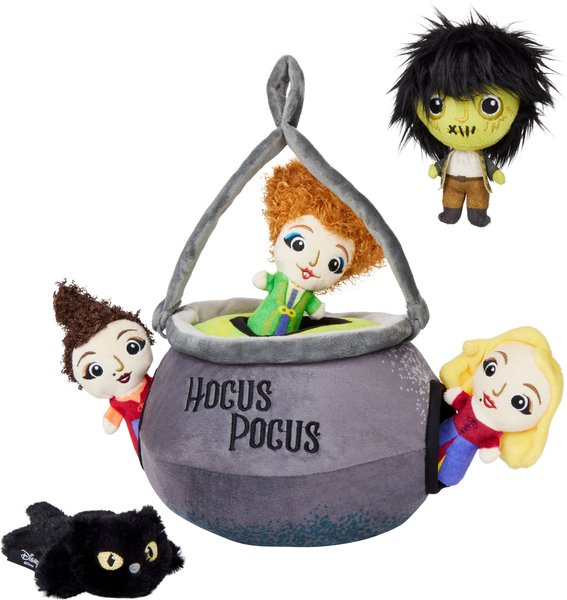 Disney Halloween Hocus Pocus Cauldron Hide & Seek Puzzle Plush Toy Squeaky Dog Toy, Medium/Large slide 1 of 6