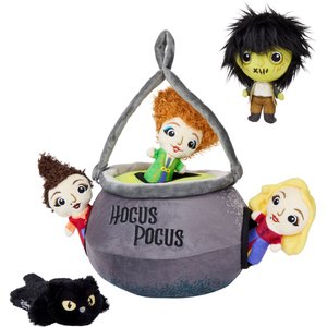 Disney Halloween Hocus Pocus Cauldron Hide & Seek Puzzle Plush Toy Squeaky Dog Toy, Medium/Large